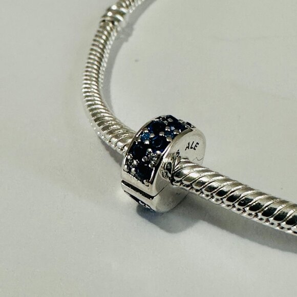 Authentic Pandora Blue Stone Clip Charm / Pandora charms / Pandora bracelets - Picture 2 of 3